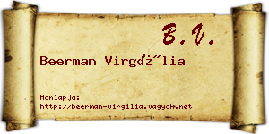 Beerman Virgília névjegykártya